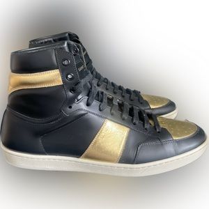 Saint Laurent // Black and Gold SL/10H High-Top Men's
Sneakers